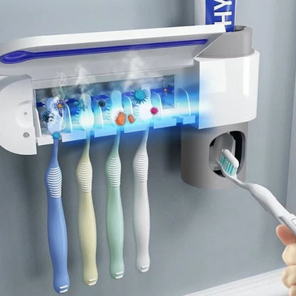 جهاز تنظيف وتعقيم فرش الأسنان - يعقّم بالأشعة UV وينظّم حمّامك بذكاء