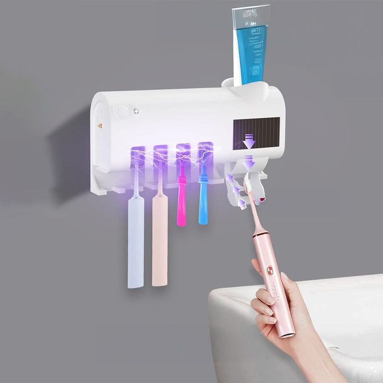 جهاز تنظيف وتعقيم فرش الأسنان - يعقّم بالأشعة UV وينظّم حمّامك بذكاء